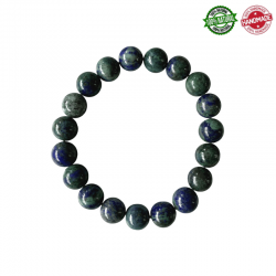 Bracciale Azzurrite e Malachite perle in pietra naturale da 10mm - Qualità AB