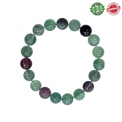 Bracciale Fluorite Multicolore perle in pietra naturale da 10mm - Qualità AB