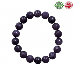 Bracciale Lepidolite Scura perle in pietra naturale da 10mm - Qualità A