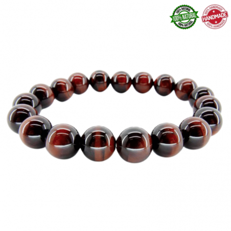 Bracciale Occhio di Bue perle in pietra naturale da 10mm - Qualità A