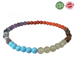 Braccialetto 7 Chakra perline in pietra naturale da 4mm - Qualità AB