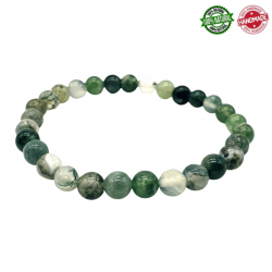 Braccialetto Agata Muschiata perline pietra naturale da 4mm