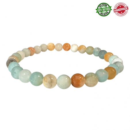 Braccialetto Amazzonite Multicolore perline in pietra naturale da 4mm - Qualità AB