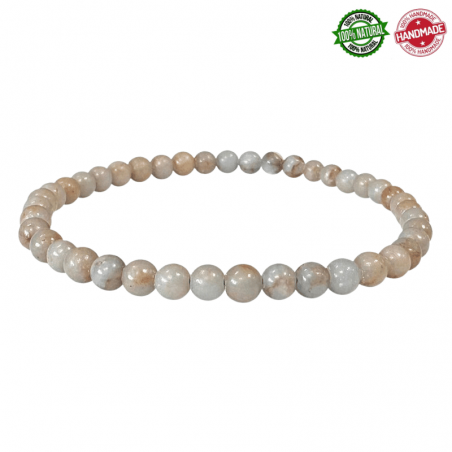 Braccialetto Angelite del Perù perline in pietra naturale da 4mm - Qualità B