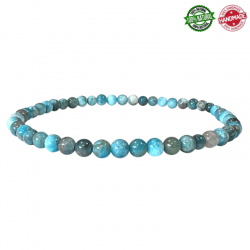 Braccialetto Apatite Blu perline in pietra naturale da 4mm - Qualità A