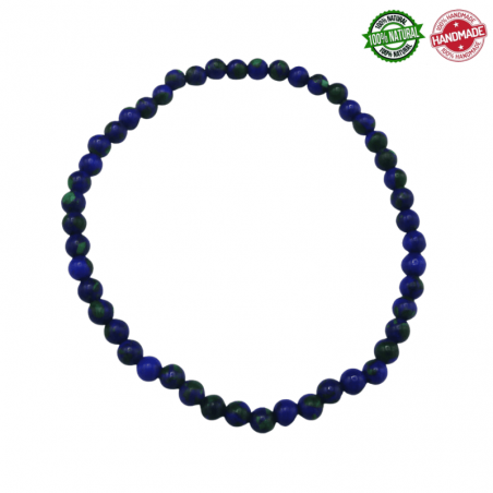 Braccialetto Azzurrite e Malachite perline in pietra naturale da 4mm - Qualità AB