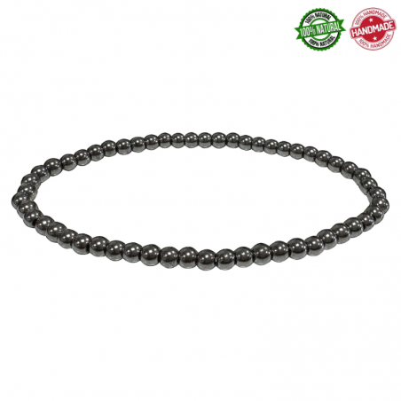 Braccialetto Ematite perline in pietra naturale da 4mm - Qualità AB