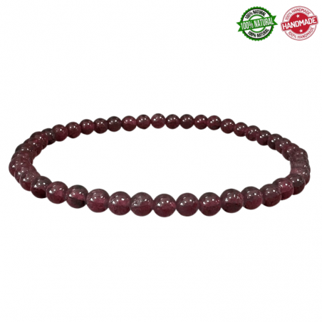 Braccialetto Granato Rosso perline in pietra naturale da 4mm - Qualità A