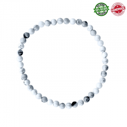Braccialetto Howlite perline in pietra naturale da 4mm - Qualità A