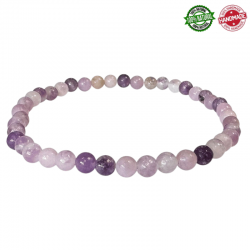 Braccialetto Lepidolite perline in pietra naturale da 4mm - Qualità A