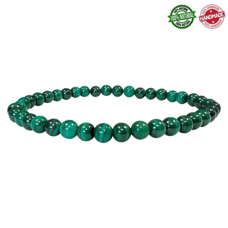 Braccialetto Malachite perline in pietra naturale da 4mm - Qualità AA