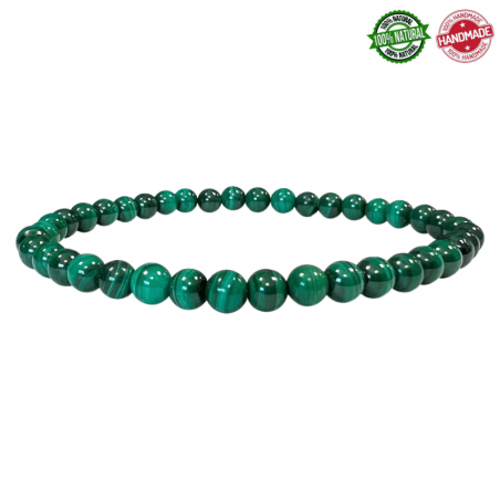 Braccialetto Malachite perline in pietra naturale da 4mm - Qualità AA