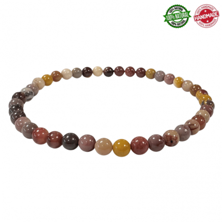 Braccialetto Mokaite perline in Pietra Naturale da 4mm - Qualità A