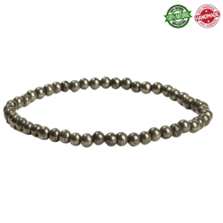 Braccialetto Pirite perline in pietra naturale da 4mm - Qualità A