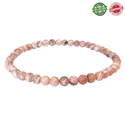 Braccialetto Rodocrosite perline in pietra naturale da 4mm - Qualità A