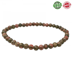 Braccialetto Unakite perline in pietra naturale da 4mm - Qualità AB
