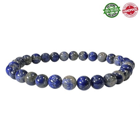 Braccialetto Perline Lapislazzuli da 6mm in Pietra Naturale - Qualità AB