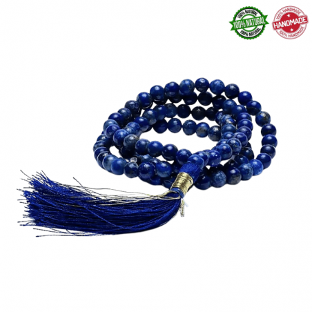 Mala Tibetano 108 perle Lapislazzuli da 6mm in pietra naturale - Qualità AA