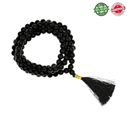 Mala Tibetano 108 perle Tormalina Nera da 8mm in pietra naturale - Qualità AA