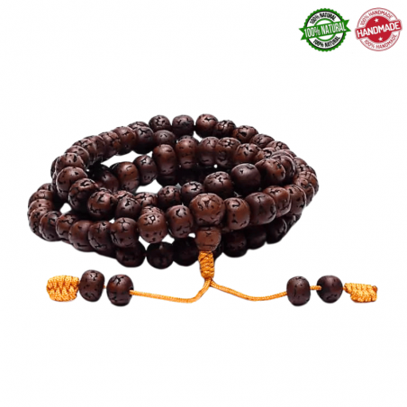 Mala Tibetano 108 semi di Rudraksha lucidati da 10mm