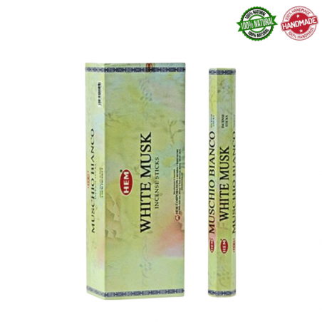 Muschio Bianco 20 Bastoncini incenso Hem White Musk Masala