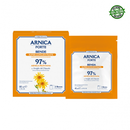 Bende 97% Arnica Forte e 2 estratti di Artiglio del diavolo per articolazioni - 2 Bende
