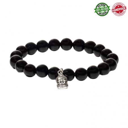 Mala Tibetano braccialetto in legno con ciondolo di Buddha - 21 grani