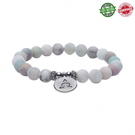 Mala Tibetano braccialetto in Amazzonite con Buddha - 21 grani
