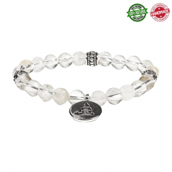 Cristallo di Rocca Mala Tibetano Braccialetto con ciondolo Buddha - 21 grani