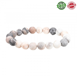 Mala Tibetano braccialetto con Diaspro Zebra Rosa - 21 grani da 8mm
