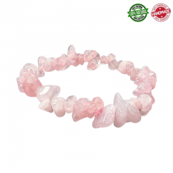 Braccialetto Quarzo Rosa in Chips Pietra Naturale - Qualità AA