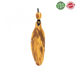 Collana con Piuma grande - Palo Santo