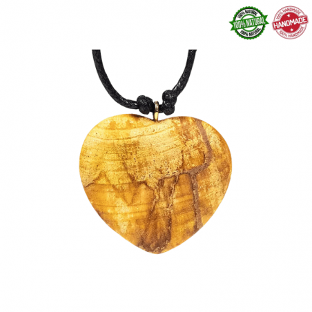 Palo Santo Collana con Cuore 3,5cm