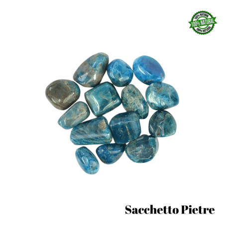 Apatite Blu Sacchetto Pietre Burattate (4 / 7 Pietre - 50gr.)