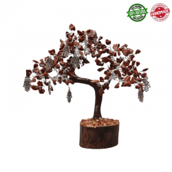 Albero con gemme di Diaspro Rosso e Mano di Fatima - 300 Gemme