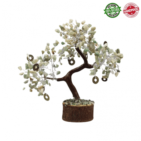 Albero con gemme Avventurina Verde e Monete Cinesi - 300 Gemme