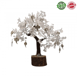 Albero con gemme di Quarzo Rosa e Ganesh - 300 Gemme