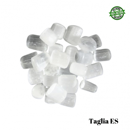 Selenite Bianca Satin Spar Pietra Burattata Extra Small (± 10/19mm - ± 4/8gr.) - Qualità A