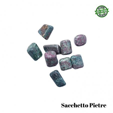 Rubino in Fuchsite Sacchetto Pietre Burattate (2 Pietre - 50gr.) - Qualità A
