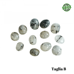 Cristallo di Rocca Tormalinato Pietra Burattata Big (± 30/50mm - ± 30/60gr.) - Qualità A