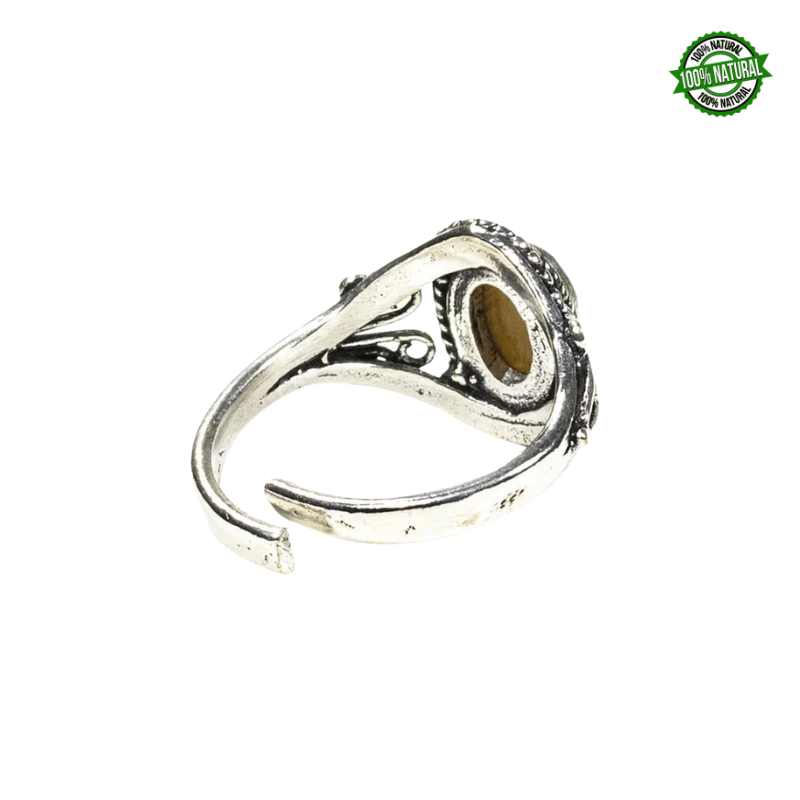 Occhio di Tigre Anello regolabile in Ottone con Pietra Naturale da 7mm