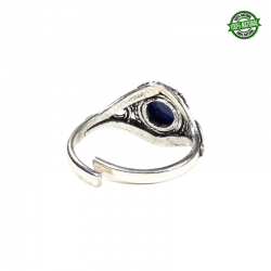 Lapislazzuli Anello regolabile in Ottone con Pietra Naturale da 10mm 2