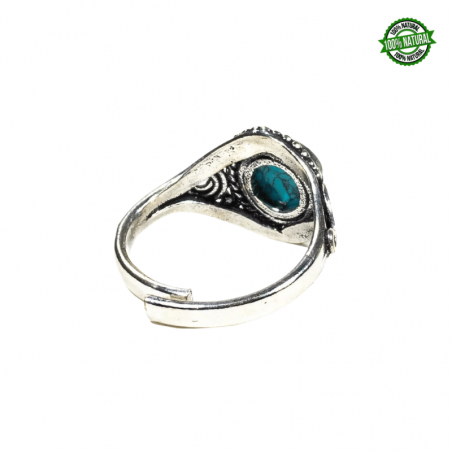 Turchese Anello regolabile in Ottone con Pietra Naturale da 10mm