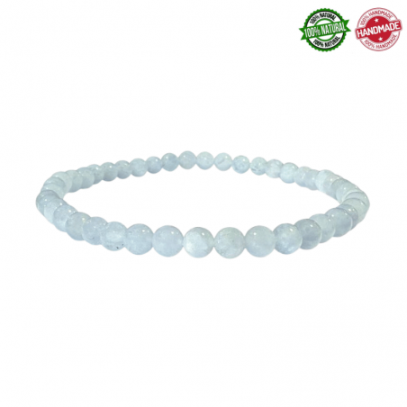 Braccialetto Acquamarina perline pietra naturale da 4mm - Qualità A