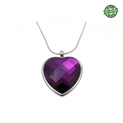 Occhio di Gatto Collana placcata Rodio con Pietra Naturale Sfaccettata