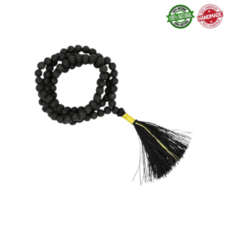 Mala Tibetano 108 perle Pietra Lavica da 6mm in pietra naturale - Qualità AA