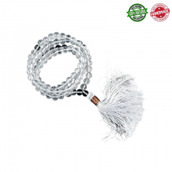 Mala Tibetano 108 perle Cristallo di Rocca da 6mm in pietra naturale - Qualità AA