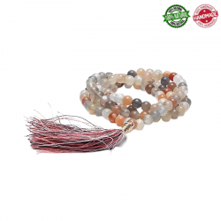 Mala Tibetano 108 perle Pietra di Luna multicolore da 6mm in pietra naturale - Qualità AA