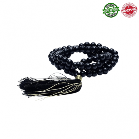 Mala Tibetano 108 perle Shungite da 6mm in pietra naturale - Qualità AA