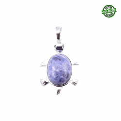 Sodalite Pendente Pietra Naturale e Tartaruga in Metallo - (34 x 22mm)